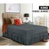 imageUtopia Bedding Queen Elastic Bed Ruffle  Easy Wrap Around Ruffle  Microfiber Bed Skirt with Adjustable Elastic Belt 16 Inch Tailored Drop  Hotel Quality Bedskirt Fade Resistant Queen GreyGrey