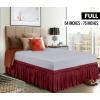 imageUtopia Bedding Queen Elastic Bed Ruffle  Easy Wrap Around Ruffle  Microfiber Bed Skirt with Adjustable Elastic Belt 16 Inch Tailored Drop  Hotel Quality Bedskirt Fade Resistant Queen GreyBurgundy