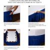 imageUtopia Bedding Queen Elastic Bed Ruffle  Easy Wrap Around Ruffle  Microfiber Bed Skirt with Adjustable Elastic Belt 16 Inch Tailored Drop  Hotel Quality Bedskirt Fade Resistant Queen GreyRoyal Blue