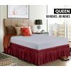 imageUtopia Bedding Queen Elastic Bed Ruffle  Easy Wrap Around Ruffle  Microfiber Bed Skirt with Adjustable Elastic Belt 16 Inch Tailored Drop  Hotel Quality Bedskirt Fade Resistant Queen GreyBurgundy