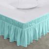 imageUtopia Bedding Queen Elastic Bed Ruffle  Easy Wrap Around Ruffle  Microfiber Bed Skirt with Adjustable Elastic Belt 16 Inch Tailored Drop  Hotel Quality Bedskirt Fade Resistant Queen GreySpa Blue