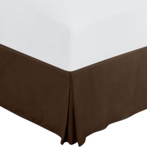 imageUtopia Bedding King Bed Skirt  Soft Quadruple Pleated Ruffle  Easy Fit with 16 Inch Tailored Drop  Hotel Quality Shrinkage and Fade Resistant King BlackBrown