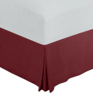 imageUtopia Bedding King Bed Skirt  Soft Quadruple Pleated Ruffle  Easy Fit with 16 Inch Tailored Drop  Hotel Quality Shrinkage and Fade Resistant King BlackBurgundy