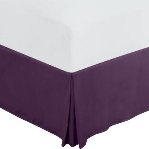 imageUtopia Bedding King Bed Skirt  Soft Quadruple Pleated Ruffle  Easy Fit with 16 Inch Tailored Drop  Hotel Quality Shrinkage and Fade Resistant King BlackPurple