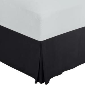 imageUtopia Bedding King Bed Skirt  Soft Quadruple Pleated Ruffle  Easy Fit with 16 Inch Tailored Drop  Hotel Quality Shrinkage and Fade Resistant King BlackBlack