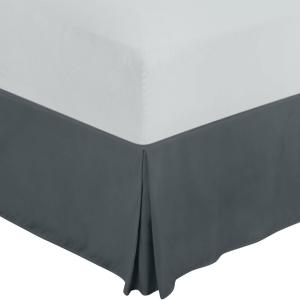imageUtopia Bedding King Bed Skirt  Soft Quadruple Pleated Ruffle  Easy Fit with 16 Inch Tailored Drop  Hotel Quality Shrinkage and Fade Resistant King BlackGrey