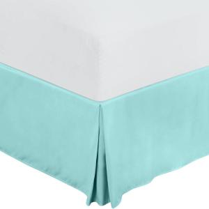 imageUtopia Bedding King Bed Skirt  Soft Quadruple Pleated Ruffle  Easy Fit with 16 Inch Tailored Drop  Hotel Quality Shrinkage and Fade Resistant King BlackSpa Blue