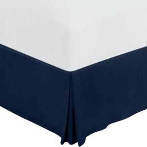 imageUtopia Bedding King Bed Skirt  Soft Quadruple Pleated Ruffle  Easy Fit with 16 Inch Tailored Drop  Hotel Quality Shrinkage and Fade Resistant King BlackNavy