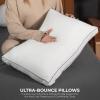 imageUtopia Bedding Bed Pillows for Sleeping Queen Size White Set of 2 Cooling Hotel Quality Gusseted Pillow for Back Stomach or Side SleepersGreyWhite