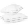 imageUtopia Bedding Bed Pillows for Sleeping Queen Size White Set of 2 Cooling Hotel Quality Gusseted Pillow for Back Stomach or Side SleepersGreyWhite