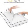 imageUtopia Bedding Bed Pillows for Sleeping Queen Size White Set of 2 Cooling Hotel Quality Gusseted Pillow for Back Stomach or Side SleepersNavyWhite