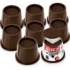 imageUtopia Bedding Bed Risers 3 Inch  8 Pack  Round Furniture Risers with Top AntiSlip Foam with Metal Plate ampamp Bottom Rubber Pads  Bed Risers Heavy Duty for Sofa Couch ampamp Chair Lifts BlackBrown