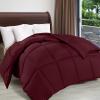imageUtopia Bedding Comforter Duvet Insert Quilted Comforter with Corner Tabs Box Stitched Down Alternative Comforters Queen Size WhiteBurgundy