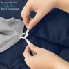 imageUtopia Bedding Comforter Duvet Insert Quilted Comforter with Corner Tabs Box Stitched Down Alternative Comforters Queen Size WhiteNavy Blue