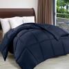 imageUtopia Bedding Comforter Duvet Insert Quilted Comforter with Corner Tabs Box Stitched Down Alternative Comforters Queen Size WhiteNavy Blue