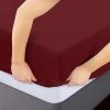 imageUtopia Bedding Queen Fitted Sheet  Bottom Sheet  Deep Pocket  Soft Microfiber  Shrinkage and Fade Resistant  Easy Care 1 Fitted Sheet Only GreyBurgundy