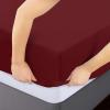 imageUtopia Bedding Queen Fitted Sheet  Bottom Sheet  Deep Pocket  Soft Microfiber  Shrinkage and Fade Resistant  Easy Care 1 Fitted Sheet Only GreyBurgundy