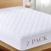 imageUtopia Bedding Quilted Fitted Mattress Pad Queen Size Elastic Fitted Mattress Topper Protector and Cover Stretches up to 16 Inches Deep Machine Washable WhiteWhite