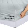 imageUtopia Bedding Quilted Fitted Mattress Pad Queen Size Elastic Fitted Mattress Topper Protector and Cover Stretches up to 16 Inches Deep Machine Washable WhiteLight Grey