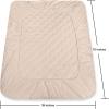 imageUtopia Bedding Quilted Fitted Mattress Pad Queen Size Elastic Fitted Mattress Topper Protector and Cover Stretches up to 16 Inches Deep Machine Washable WhiteBeige