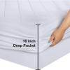 imageUtopia Bedding Quilted Fitted Mattress Pad Queen Size Elastic Fitted Mattress Topper Protector and Cover Stretches up to 16 Inches Deep Machine Washable WhiteWhite