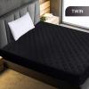 imageUtopia Bedding Quilted Fitted Mattress Pad Queen Size Elastic Fitted Mattress Topper Protector and Cover Stretches up to 16 Inches Deep Machine Washable WhiteBlack