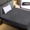 imageUtopia Bedding Quilted Fitted Mattress Pad Queen Size Elastic Fitted Mattress Topper Protector and Cover Stretches up to 16 Inches Deep Machine Washable WhiteGrey