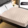 imageUtopia Bedding Quilted Fitted Mattress Pad Queen Size Elastic Fitted Mattress Topper Protector and Cover Stretches up to 16 Inches Deep Machine Washable WhiteBeige