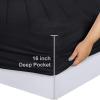 imageUtopia Bedding Quilted Fitted Mattress Pad Queen Size Elastic Fitted Mattress Topper Protector and Cover Stretches up to 16 Inches Deep Machine Washable WhiteBlack
