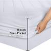 imageUtopia Bedding Quilted Fitted Mattress Pad Queen Size Elastic Fitted Mattress Topper Protector and Cover Stretches up to 16 Inches Deep Machine Washable WhiteWhite