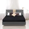 imageUtopia Bedding Quilted Fitted Mattress Pad Queen Size Elastic Fitted Mattress Topper Protector and Cover Stretches up to 16 Inches Deep Machine Washable WhiteBlack