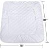 imageUtopia Bedding Quilted Fitted Mattress Pad Queen Size Elastic Fitted Mattress Topper Protector and Cover Stretches up to 16 Inches Deep Machine Washable WhiteWhite