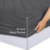 imageUtopia Bedding Quilted Fitted Mattress Pad Queen Size Elastic Fitted Mattress Topper Protector and Cover Stretches up to 16 Inches Deep Machine Washable WhiteGrey