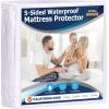 imageUtopia Bedding Waterproof 5Sided Mattress Protector Full Size Premium Breathable Mattress Cover Fitted Style with Stretchable Pockets White1