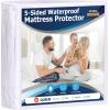 imageUtopia Bedding Waterproof 5Sided Mattress Protector Full Size Premium Breathable Mattress Cover Fitted Style with Stretchable Pockets White1