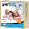 imageUtopia Bedding Waterproof Mattress Protector Twin Size Premium Terry Mattress Cover 200 GSM Breathable Fitted Style with Stretchable Pockets WhiteBeige