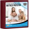 imageUtopia Bedding Waterproof Mattress Protector Twin Size Premium Terry Mattress Cover 200 GSM Breathable Fitted Style with Stretchable Pockets WhiteBurgundy