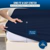 imageUtopia Bedding Waterproof Mattress Protector Twin Size Premium Terry Mattress Cover 200 GSM Breathable Fitted Style with Stretchable Pockets WhiteNavy Blue