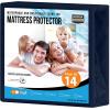 imageUtopia Bedding Waterproof Mattress Protector Twin Size Premium Terry Mattress Cover 200 GSM Breathable Fitted Style with Stretchable Pockets WhiteNavy Blue