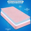 imageUtopia Bedding Waterproof Mattress Protector Twin Size Premium Terry Mattress Cover 200 GSM Breathable Fitted Style with Stretchable Pockets WhitePink