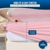 imageUtopia Bedding Waterproof Mattress Protector Twin Size Premium Terry Mattress Cover 200 GSM Breathable Fitted Style with Stretchable Pockets WhitePink