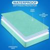 imageUtopia Bedding Waterproof Mattress Protector Twin Size Premium Terry Mattress Cover 200 GSM Breathable Fitted Style with Stretchable Pockets WhiteSpa Blue