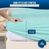 imageUtopia Bedding Waterproof Mattress Protector Twin Size Premium Terry Mattress Cover 200 GSM Breathable Fitted Style with Stretchable Pockets WhiteSpa Blue