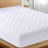 imageUtopia Bedding Quilted Fitted Mattress Pad Queen Size Elastic Fitted Mattress Topper Protector and Cover Stretches up to 16 Inches Deep Machine Washable WhiteWhite