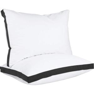 imageUtopia Bedding Bed Pillows for Sleeping Queen Size White Set of 2 Cooling Hotel Quality Gusseted Pillow for Back Stomach or Side SleepersBlack
