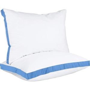 imageUtopia Bedding Bed Pillows for Sleeping Queen Size White Set of 2 Cooling Hotel Quality Gusseted Pillow for Back Stomach or Side SleepersBlue
