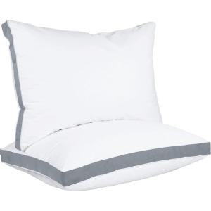 imageUtopia Bedding Bed Pillows for Sleeping Queen Size White Set of 2 Cooling Hotel Quality Gusseted Pillow for Back Stomach or Side SleepersGrey