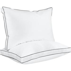 imageUtopia Bedding Bed Pillows for Sleeping Queen Size White Set of 2 Cooling Hotel Quality Gusseted Pillow for Back Stomach or Side SleepersGreyWhite