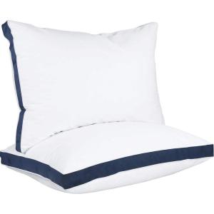 imageUtopia Bedding Bed Pillows for Sleeping Queen Size White Set of 2 Cooling Hotel Quality Gusseted Pillow for Back Stomach or Side SleepersNavy
