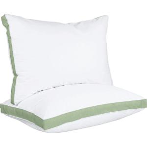 imageUtopia Bedding Bed Pillows for Sleeping Queen Size White Set of 2 Cooling Hotel Quality Gusseted Pillow for Back Stomach or Side SleepersSage Green